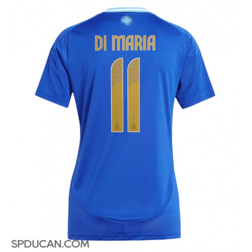 Zenski Nogometni Dres Argentina Angel Di Maria #11 Gostujuci Copa America 2024 Kratak Rukav